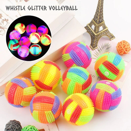 LAMGOOL LED Glowing Ball Dog Toy – Light-Up Bouncy Chew Toy for Dogs & Cats, Interactive Colorful Sound Ball