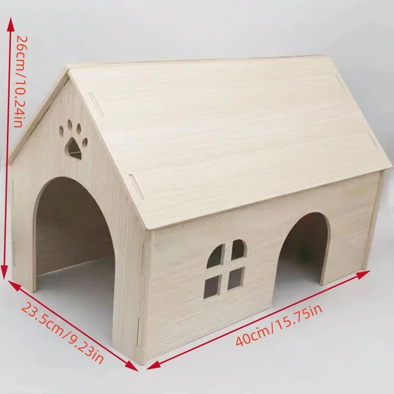 Best-selling oversized wooden guinea pig and small animal hiding spots - Totoro wooden nest, wooden house, devil squirrel house