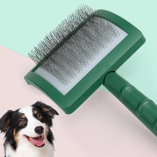 Long Pin Slicker Brush – Professional Grooming Brush for Large Dogs & Cats, Removes Mats, Tangles & Loose Hair