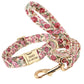 Floral Dog Collar & Leash Set – Custom Nylon Collar with Treat Bag, Adjustable Pet Collar for Small, Medium & Large Dogs