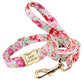 Floral Dog Collar & Leash Set – Custom Nylon Collar with Treat Bag, Adjustable Pet Collar for Small, Medium & Large Dogs
