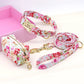Floral Dog Collar & Leash Set – Custom Nylon Collar with Treat Bag, Adjustable Pet Collar for Small, Medium & Large Dogs