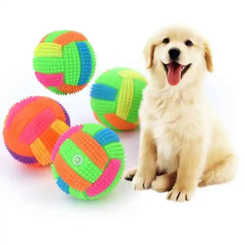 LAMGOOL LED Glowing Ball Dog Toy – Light-Up Bouncy Chew Toy for Dogs & Cats, Interactive Colorful Sound Ball