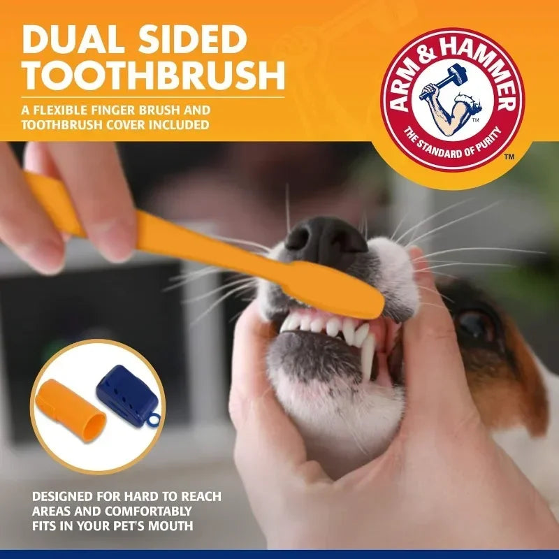 Pet Dental Care Kit – Dog Toothbrush & Toothpaste Set for Plaque Removal, Fresh Breath & Healthy Gums (All Breeds)