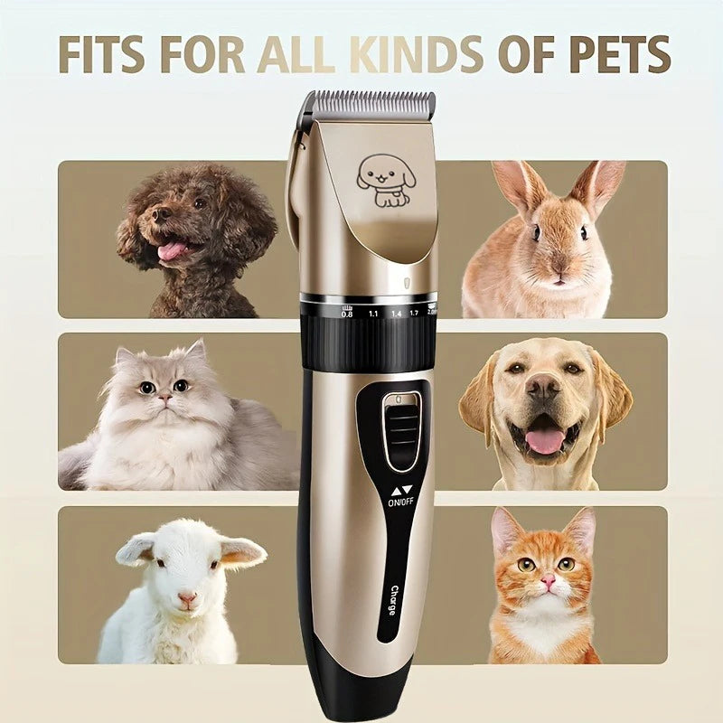 Pet Hair Trimmer Kit – Electric Grooming Clippers for Dogs & Cats, Rechargeable Precision Shaver for Professional Home Use
