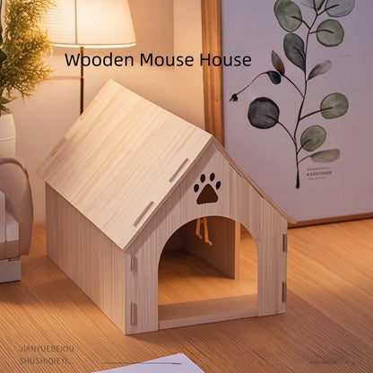 Best-selling oversized wooden guinea pig and small animal hiding spots - Totoro wooden nest, wooden house, devil squirrel house