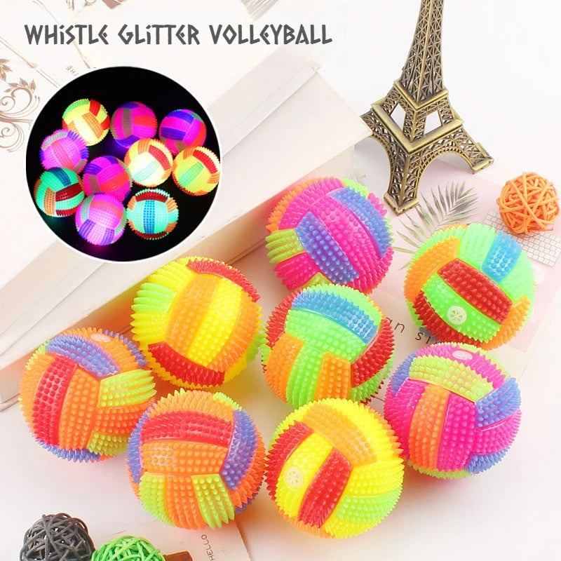 LAMGOOL LED Glowing Ball Dog Toy – Light-Up Bouncy Chew Toy for Dogs & Cats, Interactive Colorful Sound Ball