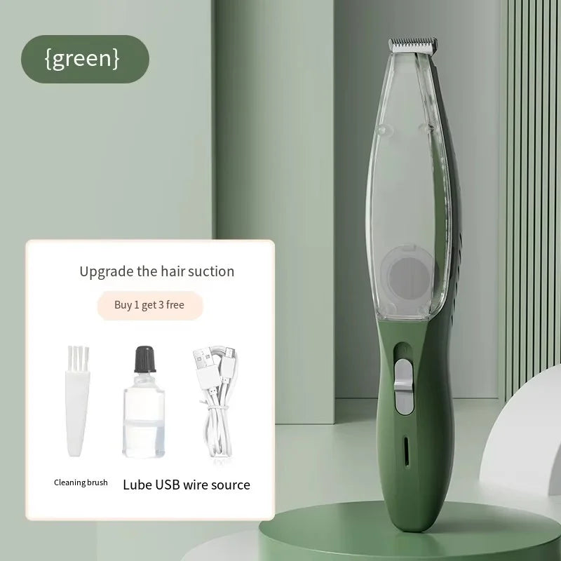 2-In-1 Hair Suction Pet Shaver, Dog Paw Trimmer, Cat Ear Trimmer, Low Noise, With Suction   Electric Dog GroomerRechargeable USB