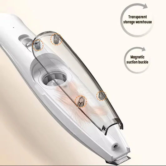 2-In-1 Hair Suction Pet Shaver, Dog Paw Trimmer, Cat Ear Trimmer, Low Noise, With Suction   Electric Dog GroomerRechargeable USB