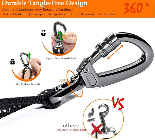 Dog Seatbelt Updated 3-in-1 Pet Car Seat Belts for Dogs Car Tether with Clip Hook Bungee Dogs Safety Belt with Swivel Carabiner