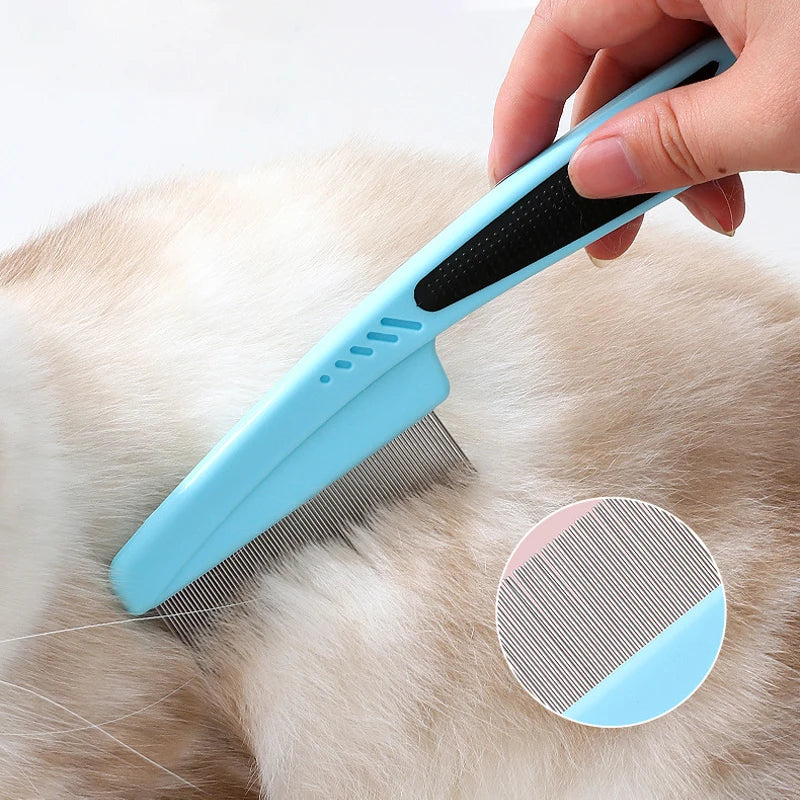 Pet Grooming Comb Durable Long-handled Pet Flea Comb Dog and cat dense tooth comb to remove lice Pet supplies Pet comb