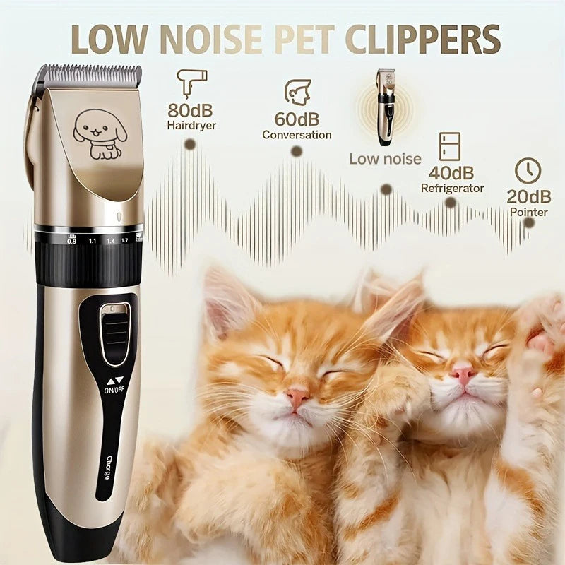 Pet Hair Trimmer Kit – Electric Grooming Clippers for Dogs & Cats, Rechargeable Precision Shaver for Professional Home Use