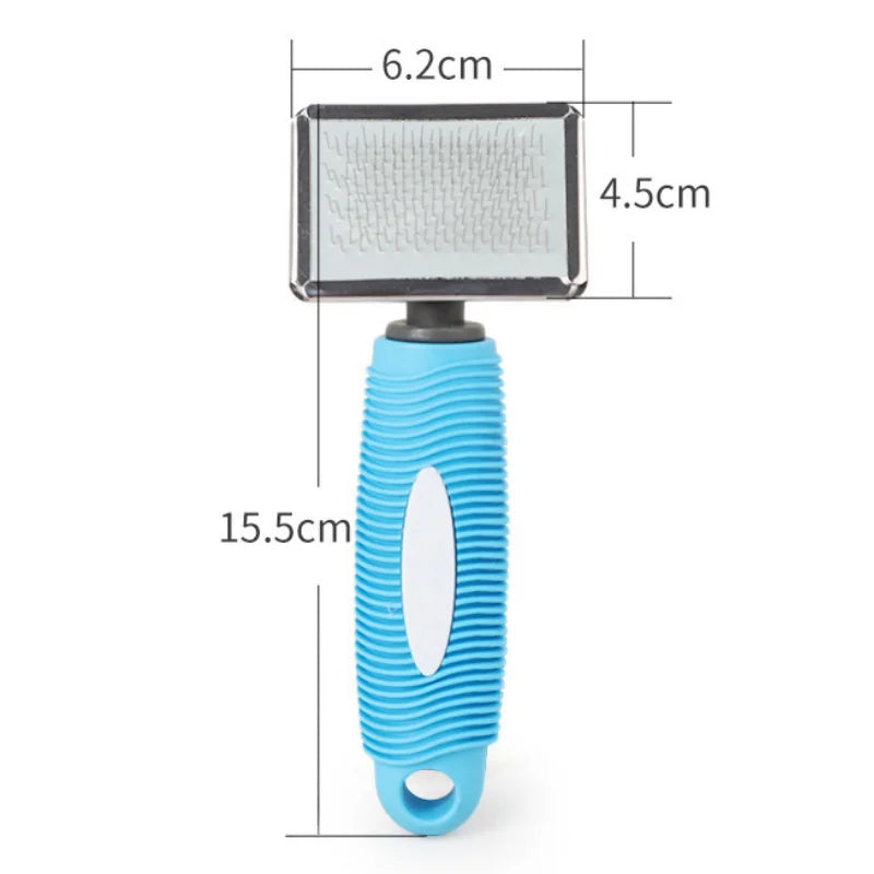 Cat Comb Silicone Cat Brush Massage Pet Hair Remover Stainless Steel Combs for Cats Pet Grooming Comfortable Handle Dog Brush