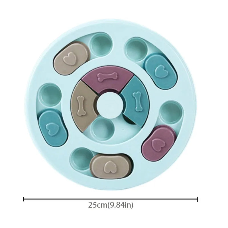 Smart Wheel Slow Feeder Puzzle Toy – Interactive Food Dispenser Tray for Dogs & Cats, Anti-Choke Pet Feeding Bowl