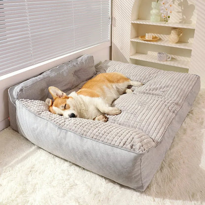 Human-Size Dog Bed for Large Dogs – Extra Large Cooling Pet Bed for Adults & Pets, Washable Fiber Sofa Bed
