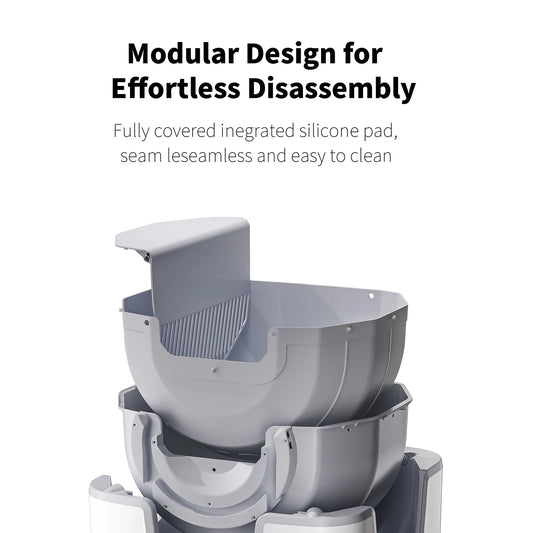 F6 Self-Cleaning Cat Litter Box – Open-Top Automatic Litter Box with Smart Safety Sensors, Odor Control & Easy Maintenance (Furoomate)