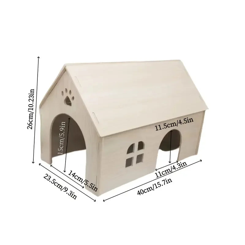 Best-selling oversized wooden guinea pig and small animal hiding spots - Totoro wooden nest, wooden house, devil squirrel house