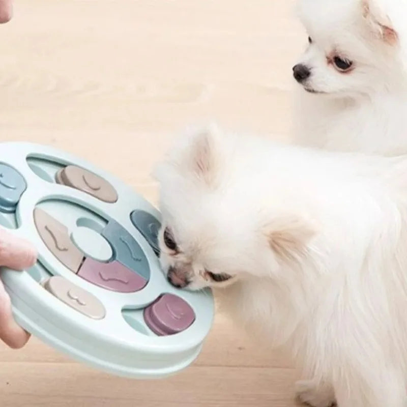 Smart Wheel Slow Feeder Puzzle Toy – Interactive Food Dispenser Tray for Dogs & Cats, Anti-Choke Pet Feeding Bowl