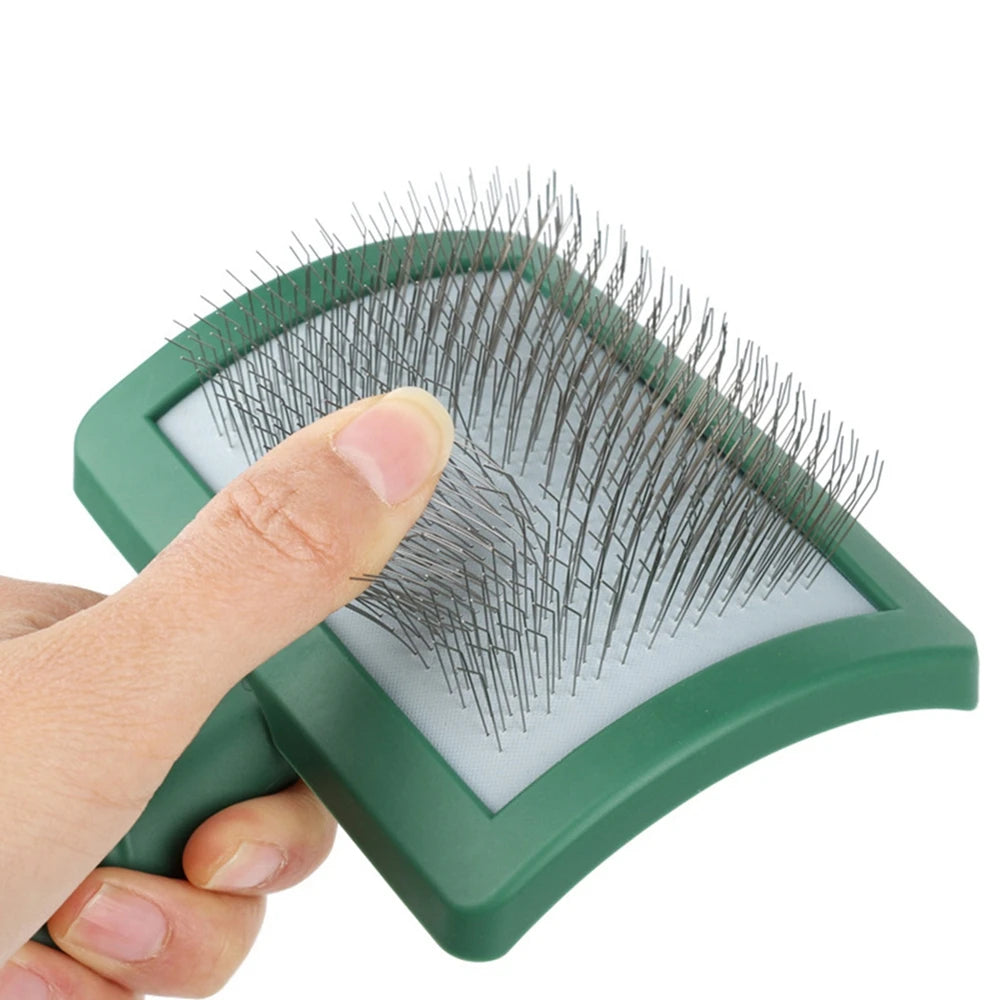 Long Pin Slicker Brush – Professional Grooming Brush for Large Dogs & Cats, Removes Mats, Tangles & Loose Hair