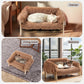 Large Cat Bed Sturdy Wooden Leg Raised Plush Cat Sofa Bed Kitten Bed for Indoor Cats - Soft Cat Couch