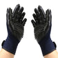 One Pair Hair Grooming Glove For Pet Dog Cat Bathing Silicone Massage Brush Dipping Gumming Rubber Gloves Dog Deshedding Comb
