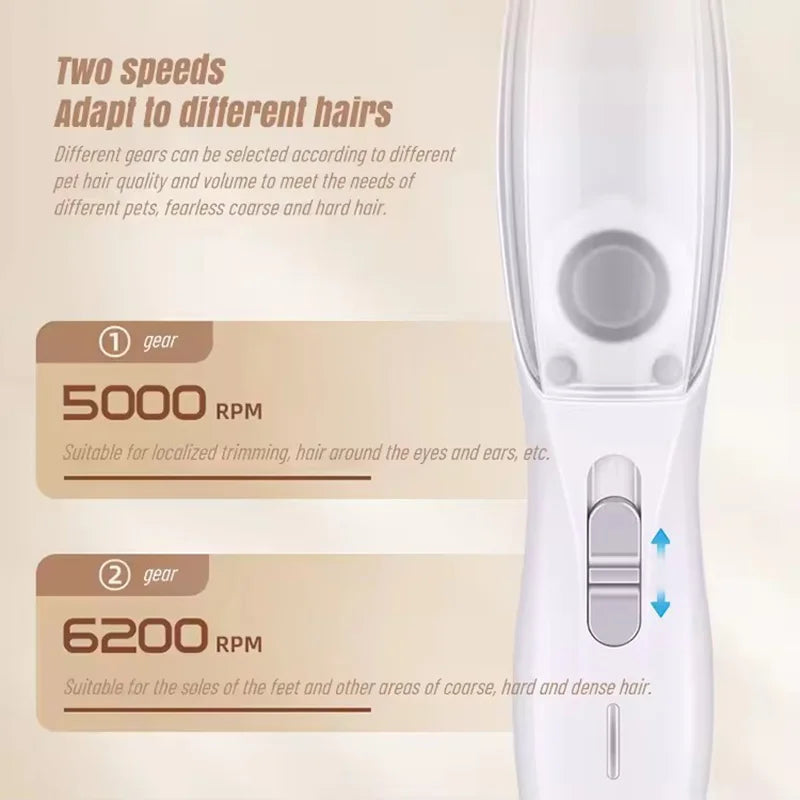 2-In-1 Hair Suction Pet Shaver, Dog Paw Trimmer, Cat Ear Trimmer, Low Noise, With Suction   Electric Dog GroomerRechargeable USB