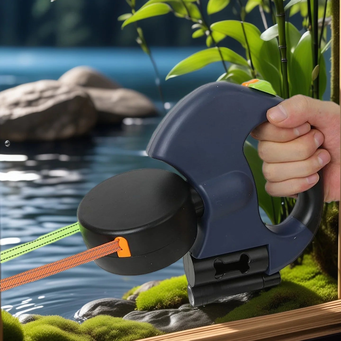 Retractable Dual Dog Leash with LED Light – 360° Tangle-Free Swivel, Independent Brake & 3M Reflective Tape for Two Dogs