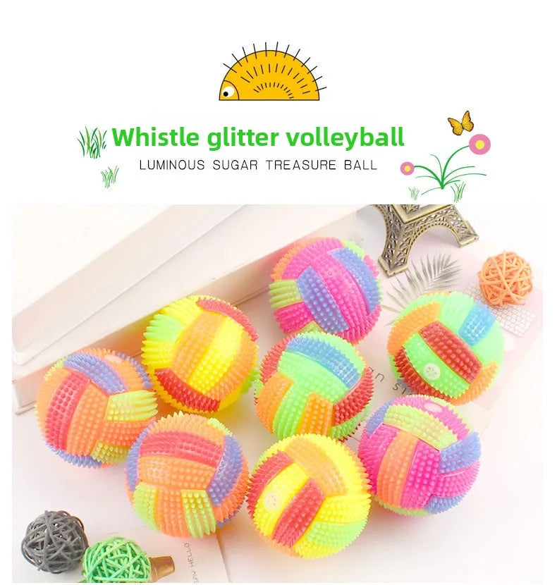 LAMGOOL LED Glowing Ball Dog Toy – Light-Up Bouncy Chew Toy for Dogs & Cats, Interactive Colorful Sound Ball