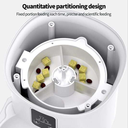 4L WIFI Button Automatic Cat Feeder Intelligent Cat and Dog Pet Feeder Smart Pet Cat Food Dispenser Pet Feeder(No 5V 1A plug)