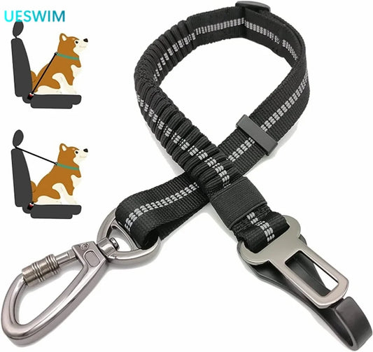 Dog Seatbelt Updated 3-in-1 Pet Car Seat Belts for Dogs Car Tether with Clip Hook Bungee Dogs Safety Belt with Swivel Carabiner