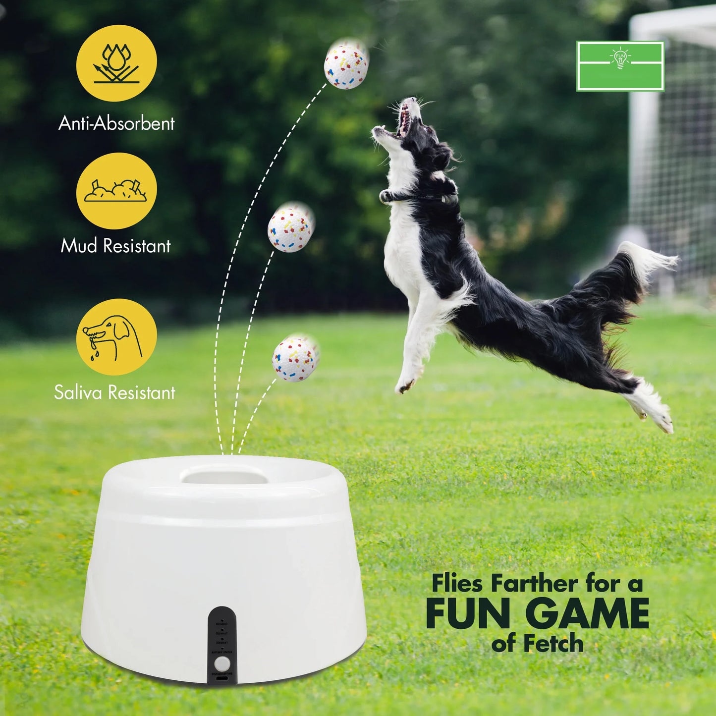 Automatic Dog Ball Launcher – Rechargeable Fetch Machine with 3 Distance Settings, Interactive Toy for Small & Medium Dogs