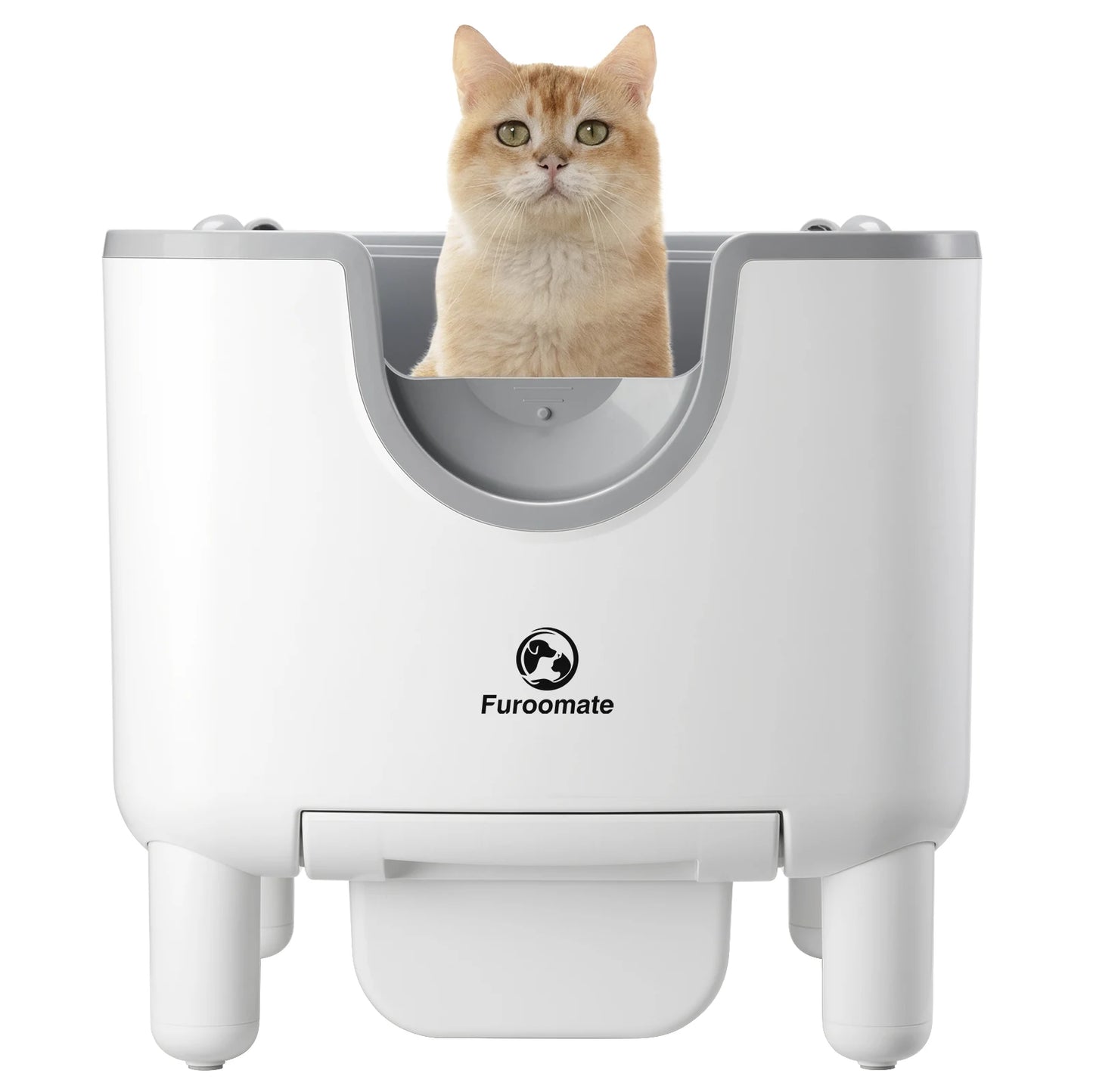 F6 Self-Cleaning Cat Litter Box – Open-Top Automatic Litter Box with Smart Safety Sensors, Odor Control & Easy Maintenance (Furoomate)