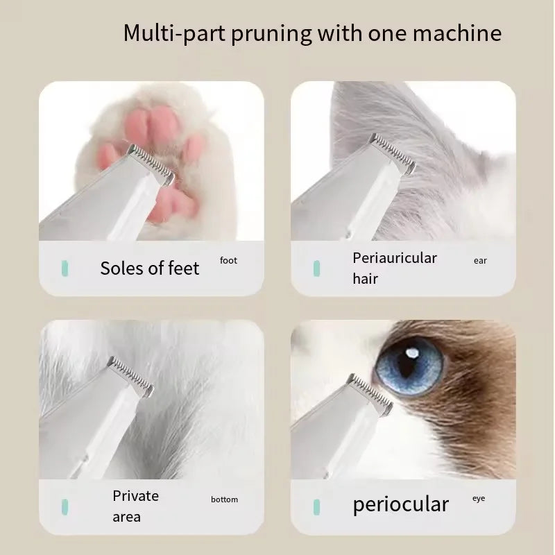 2-In-1 Hair Suction Pet Shaver, Dog Paw Trimmer, Cat Ear Trimmer, Low Noise, With Suction   Electric Dog GroomerRechargeable USB