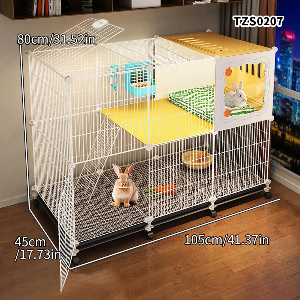 Encrypted Rabbit Cage Household Indoor Large Cleaning Tray Guinea Pig Special Nest Guinea Pig Cage