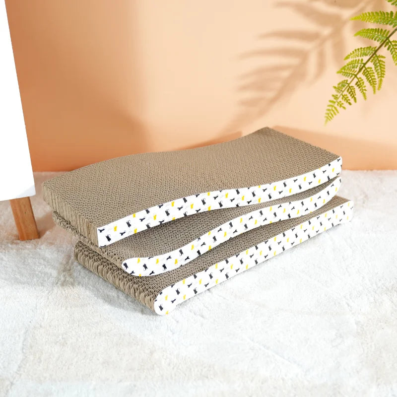 Cat scratching board cardboard cat scratching mat box for indoor cats scratching bed reversible durable with catnip