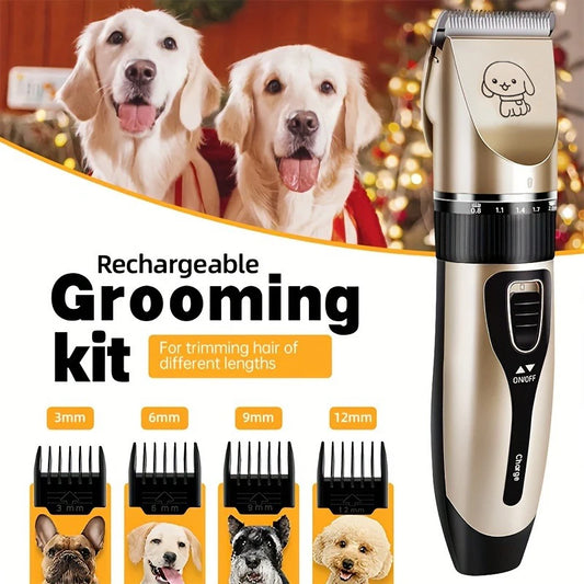 Pet Hair Trimmer Kit – Electric Grooming Clippers for Dogs & Cats, Rechargeable Precision Shaver for Professional Home Use